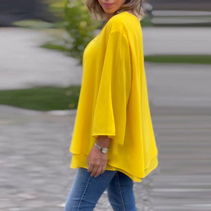 Aria | Lightweight Chiffon Zipper Shirt