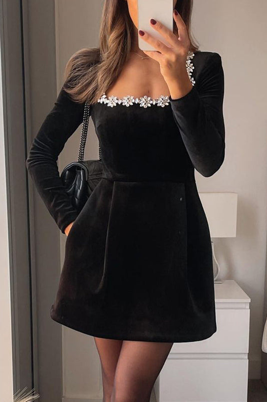 Abby | Velvet Glam Mini Dress